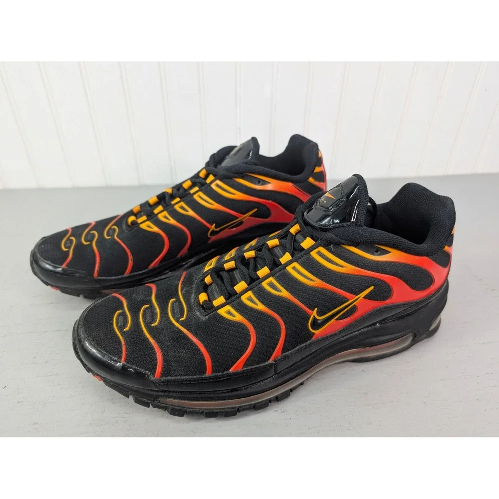 Nike Air Max 97 Plus Shock AH8144-002 Sneakers Men's Size 11‎ Orange Black Red